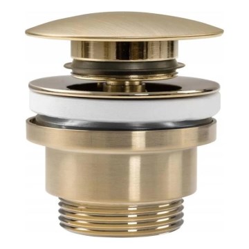 REA-A8585 - Odpływ umywalkowy CLICK-CLACK o średnicy 6,4 cm, szczotkowane złoto