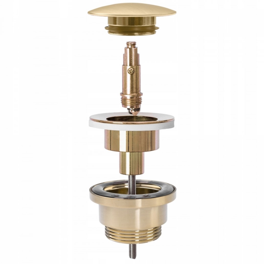 REA-A8585 - Odpływ umywalkowy CLICK-CLACK o średnicy 6,4 cm, szczotkowane złoto