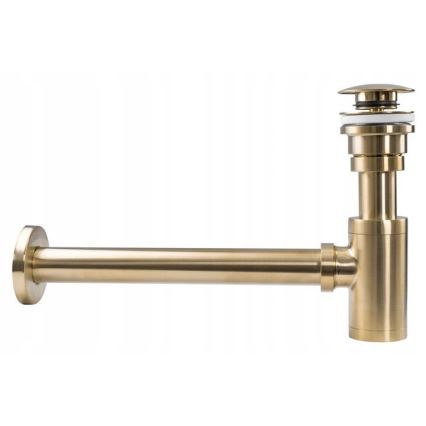 REA-A8586 - Syfon umywalkowy z korkiem typu CLICK-CLACK, Ø 6,4 cm, szczotkowane złoto