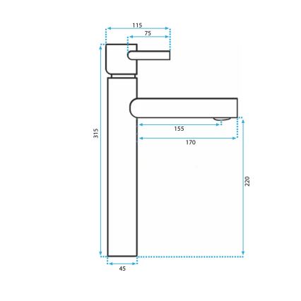 REA-B0229 - Bateria umywalkowa TESS 31,5 cm czarna