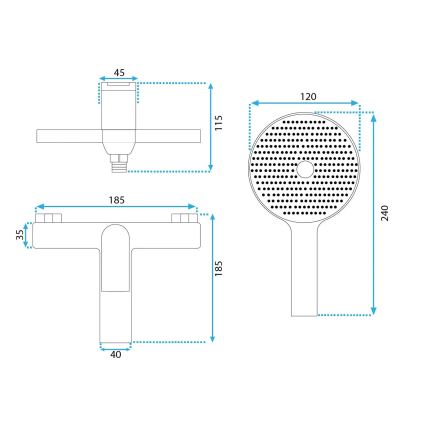 REA-B0492 - Zestaw wannowy AVALON miedź szczotkowana