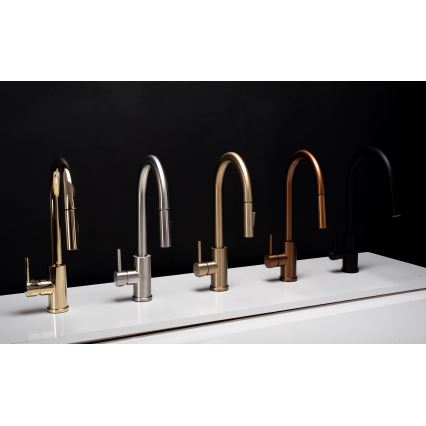 REA-B0669 - Bateria zlewozmywakowa z wyciąganą słuchawką FRESH 39,5 cm złota