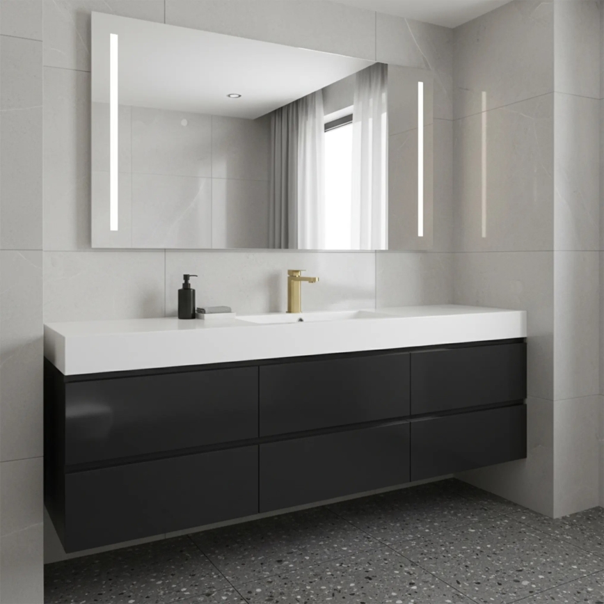 REA-B0976 - Bateria umywalkowa ARLO 17 cm szczotkowane złoto