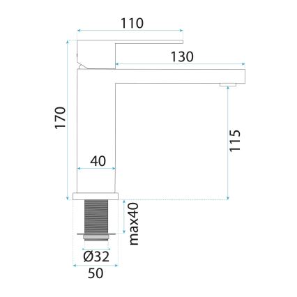 REA-B0976 - Bateria umywalkowa ARLO 17 cm szczotkowane złoto