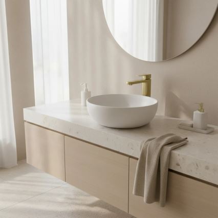 REA-B0977 - Bateria umywalkowa ARLO 30 cm, szczotkowane złoto