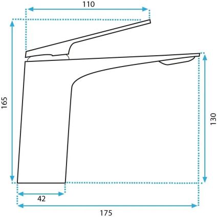 REA-B1117 - Bateria umywalkowa AVALON 16,5 cm czarna