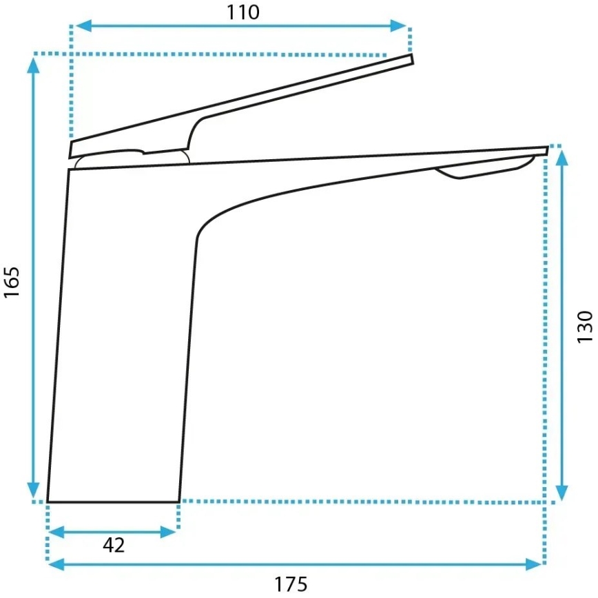 REA-B1117 - Bateria umywalkowa AVALON 16,5 cm czarna