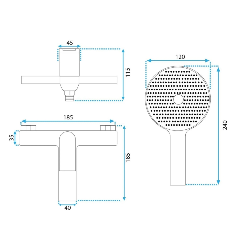 REA-B1128 - Zestaw wannowy AVALON czarny