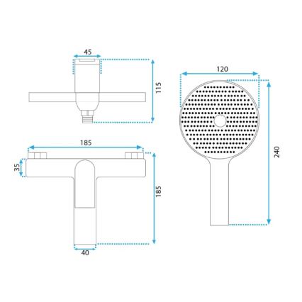 REA-B2707 - Zestaw wannowy AVALON w szczotkowanym złocie