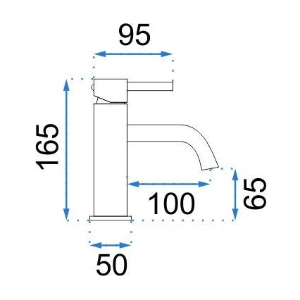 REA-B4101 - Bateria umywalkowa LUNGO 16,5 cm chrom błyszczący