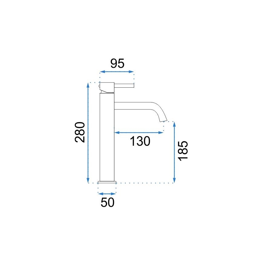 REA-B4103 - Bateria umywalkowa LUNGO 28 cm czarna