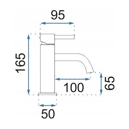 REA-B4527 - Bateria umywalkowa LUNGO 16,5 cm szczotkowane złoto