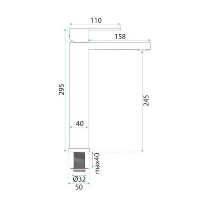 REA-B4588 - Bateria umywalkowa ARLO 30 cm nikiel