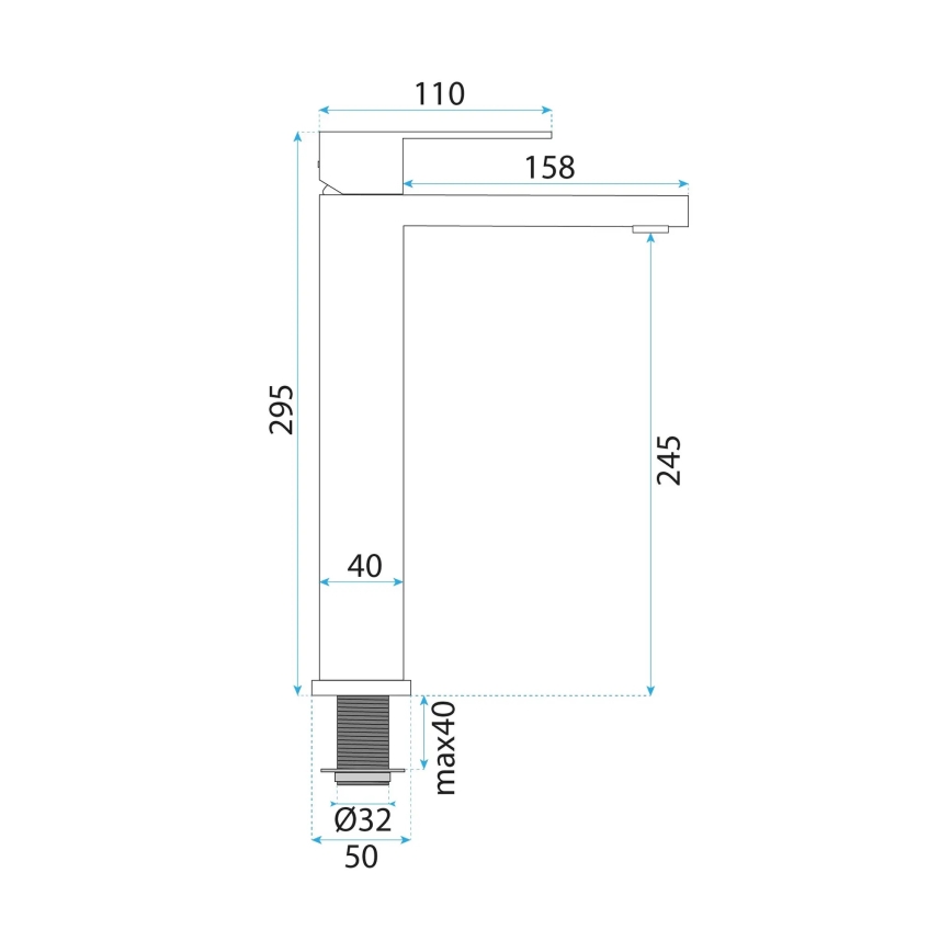 REA-B4588 - Bateria umywalkowa ARLO 30 cm nikiel