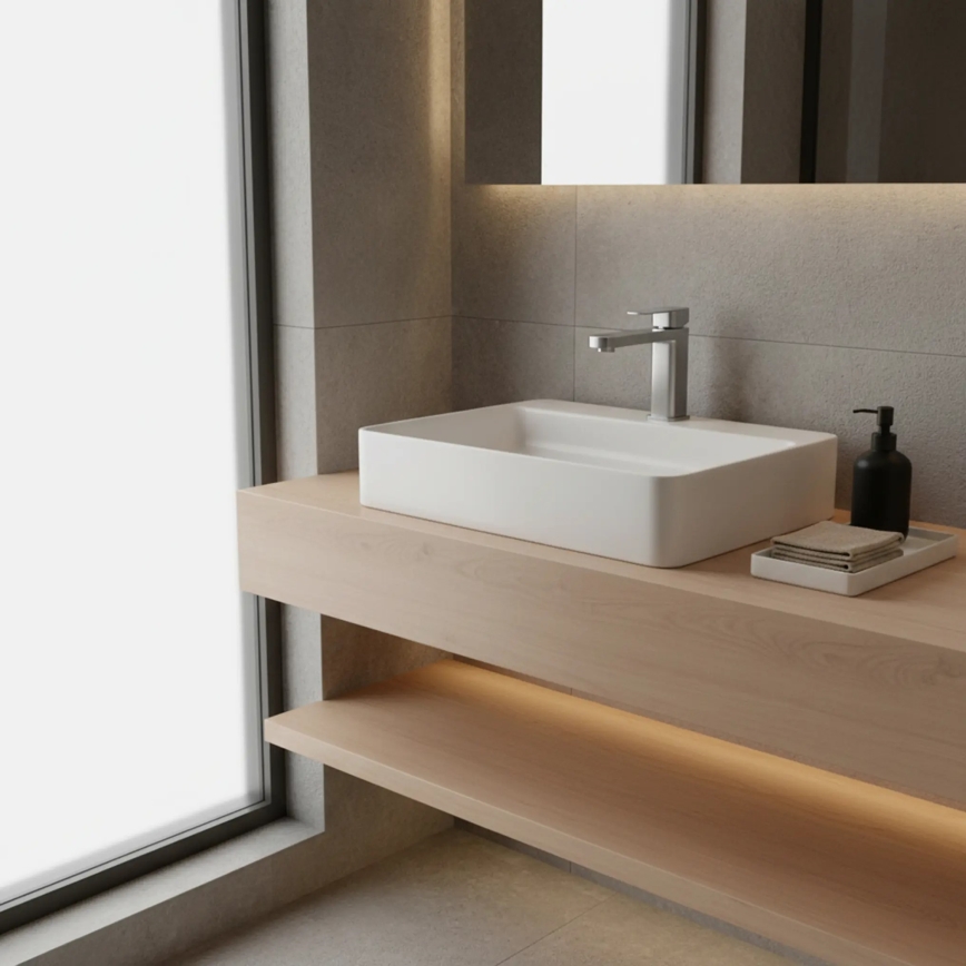 REA-B4589 - Bateria umywalkowa ARLO 17 cm nikiel