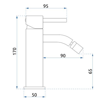 REA-B4702 - Bateria bidetowa LUNGO 17 cm szczotkowane złoto