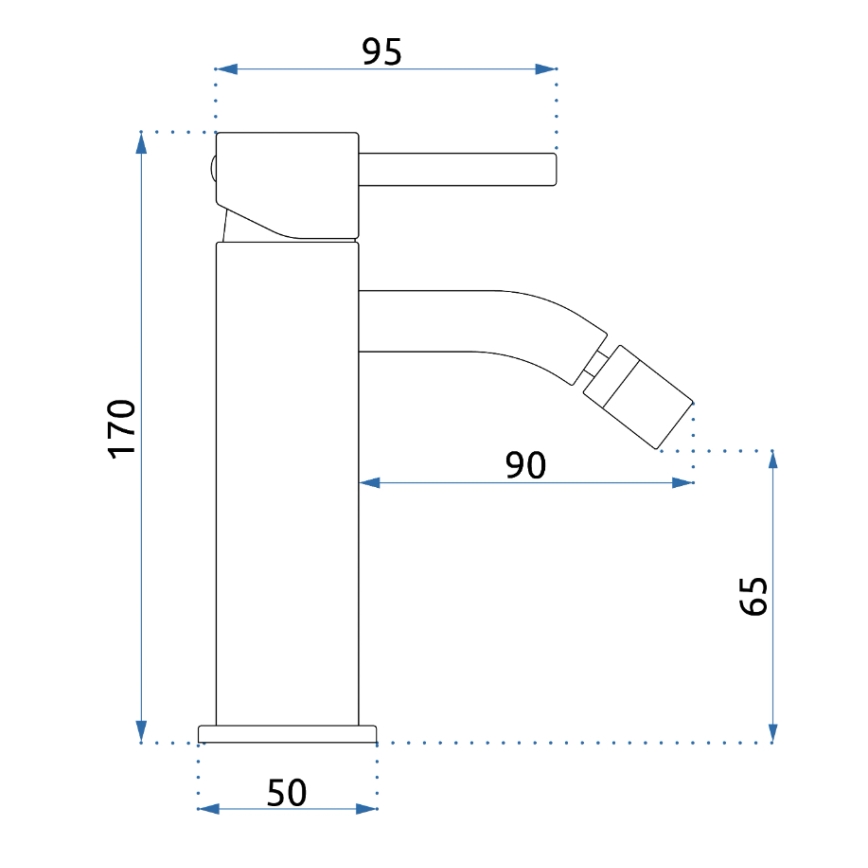 REA-B4702 - Bateria bidetowa LUNGO 17 cm szczotkowane złoto