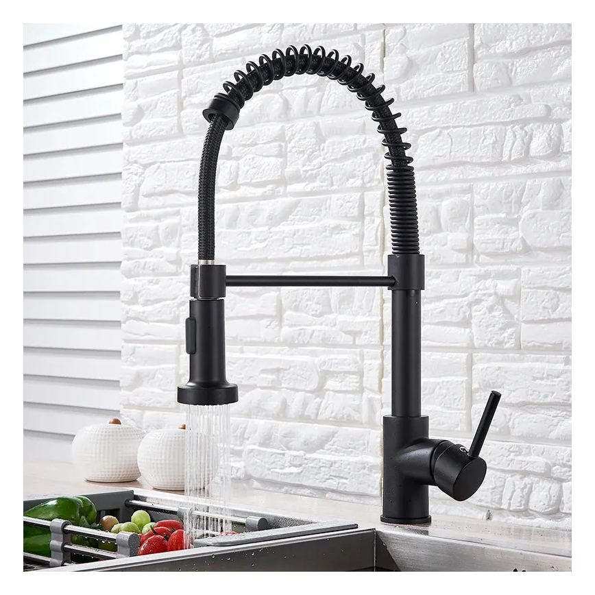 REA-B4820 - Bateria zlewozmywakowa z wyciąganą wylewką COLIN 42,5 cm czarna