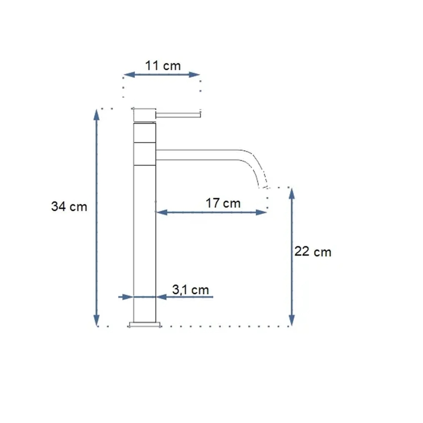 REA-B5002 - Bateria umywalkowa LUGANO 34 cm złota