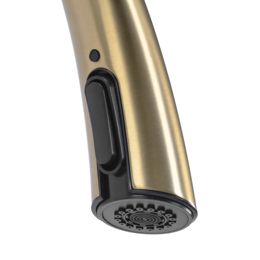 REA-B5312 - Bateria zlewozmywakowa z wysuwaną słuchawką ROSS 43 cm szczotkowane złoto