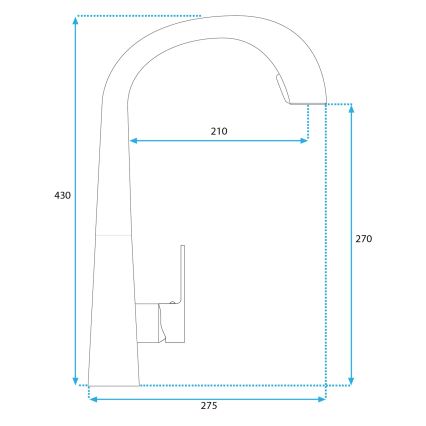 REA-B5312 - Bateria zlewozmywakowa z wysuwaną słuchawką ROSS 43 cm szczotkowane złoto