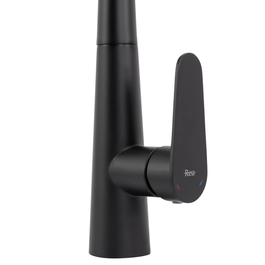 REA-B5313 - Bateria kuchenna ROSS z wysuwaną słuchawką natryskową, 43 cm, czarna
