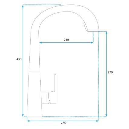 REA-B5314 - Bateria zlewozmywakowa z wyciąganą słuchawką ROSS 43 cm nikiel