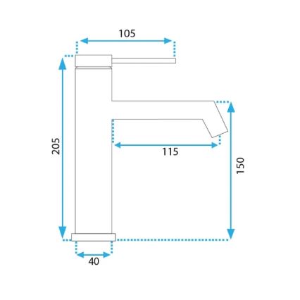 REA-B5316 - Bateria umywalkowa FOSS 20,5 cm szczotkowane złoto