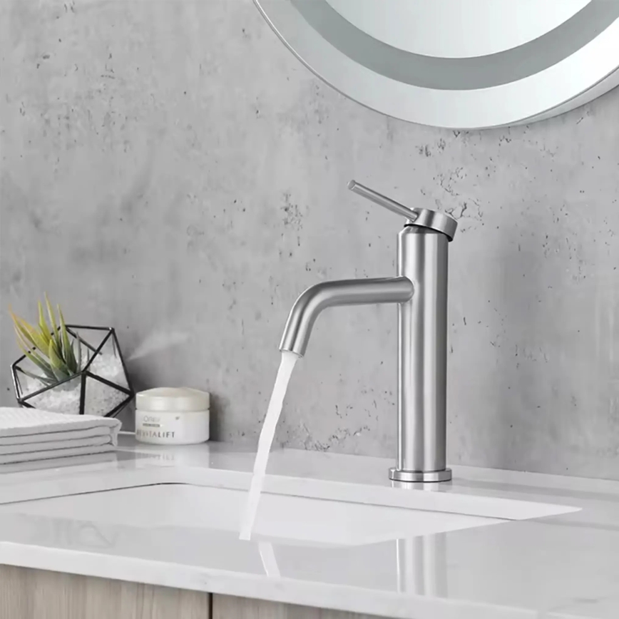 REA-B5324 - Bateria umywalkowa CLIF 20,5 cm, stal szczotkowana