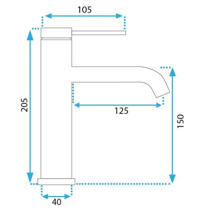REA-B5324 - Bateria umywalkowa CLIF 20,5 cm, stal szczotkowana