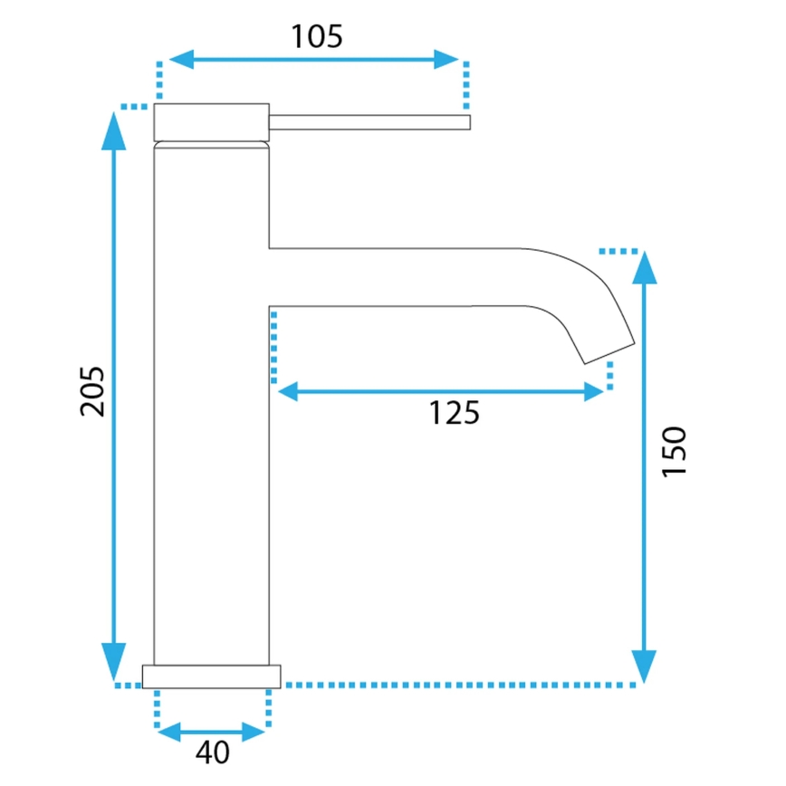 REA-B5324 - Bateria umywalkowa CLIF 20,5 cm, stal szczotkowana