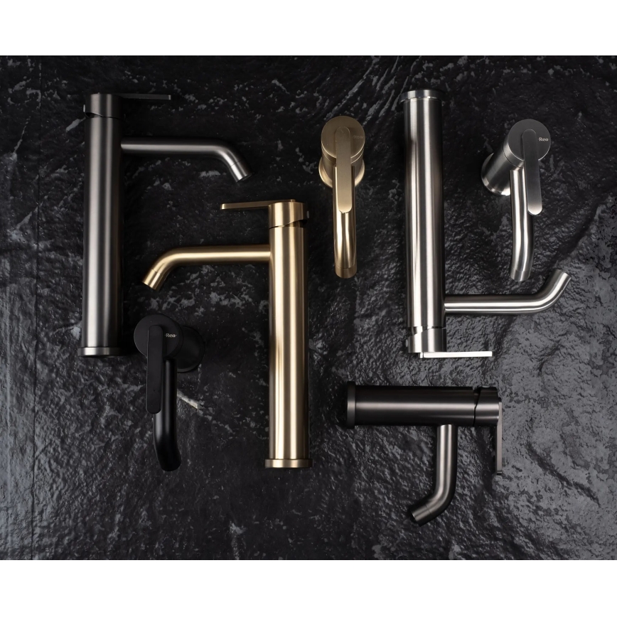 REA-B5505 - Bateria umywalkowa ONTARIO 17,5 cm szczotkowane złoto