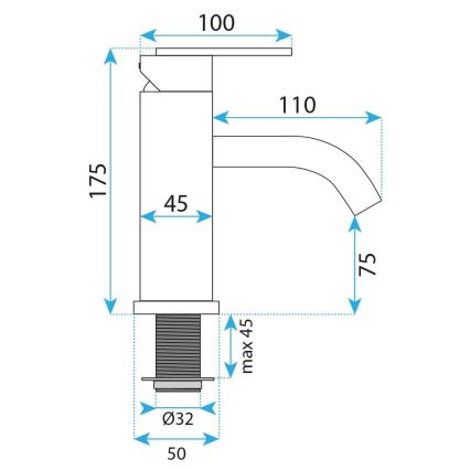 REA-B5505 - Bateria umywalkowa ONTARIO 17,5 cm szczotkowane złoto
