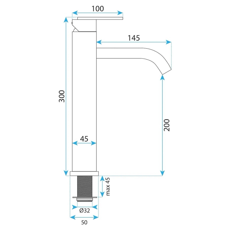 REA-B5510 - Bateria umywalkowa ONTARIO 30 cm nikiel