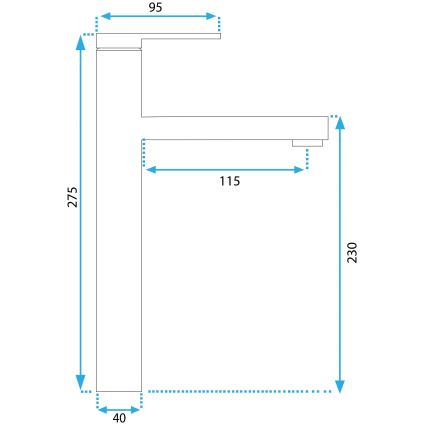 REA-B6214 - Bateria umywalkowa PIXEL 27,5 cm czarna