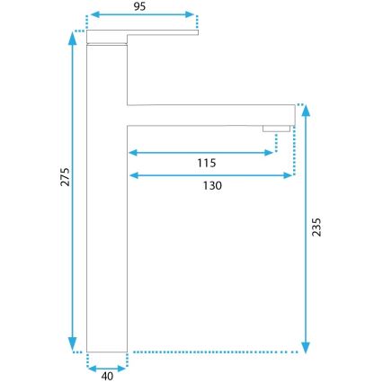 REA-B6215 - Bateria umywalkowa PIXEL 27,5 cm złota