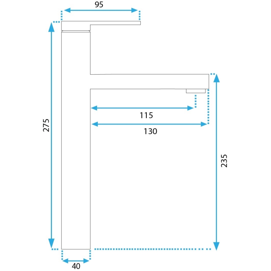 REA-B6215 - Bateria umywalkowa PIXEL 27,5 cm złota