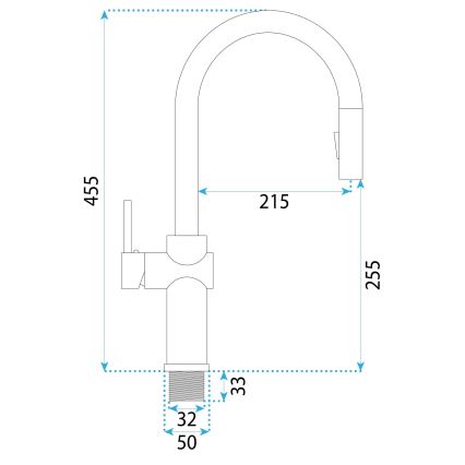 REA-B6330 - Bateria zlewozmywakowa z wyciąganą wylewką FRESH 45 cm nikiel