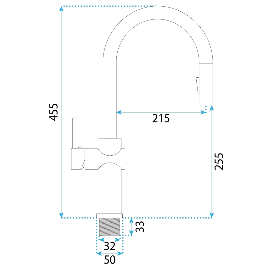 REA-B6330 - Bateria zlewozmywakowa z wyciąganą wylewką FRESH 45 cm nikiel
