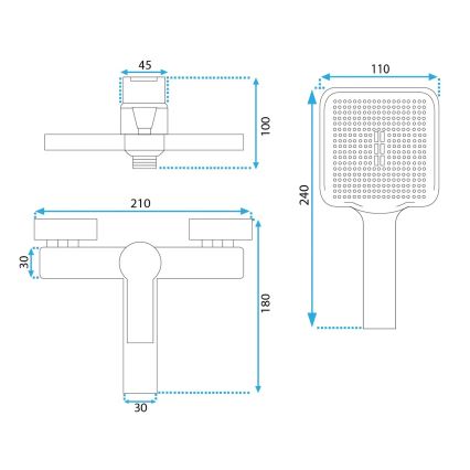 REA-B6407 - Zestaw wannowy z baterią ARGUS, czarny mat