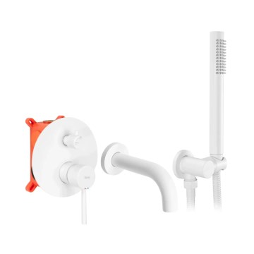 REA-B6440 - Zestaw wannowy LUNGO z baterią podtynkową, biały mat