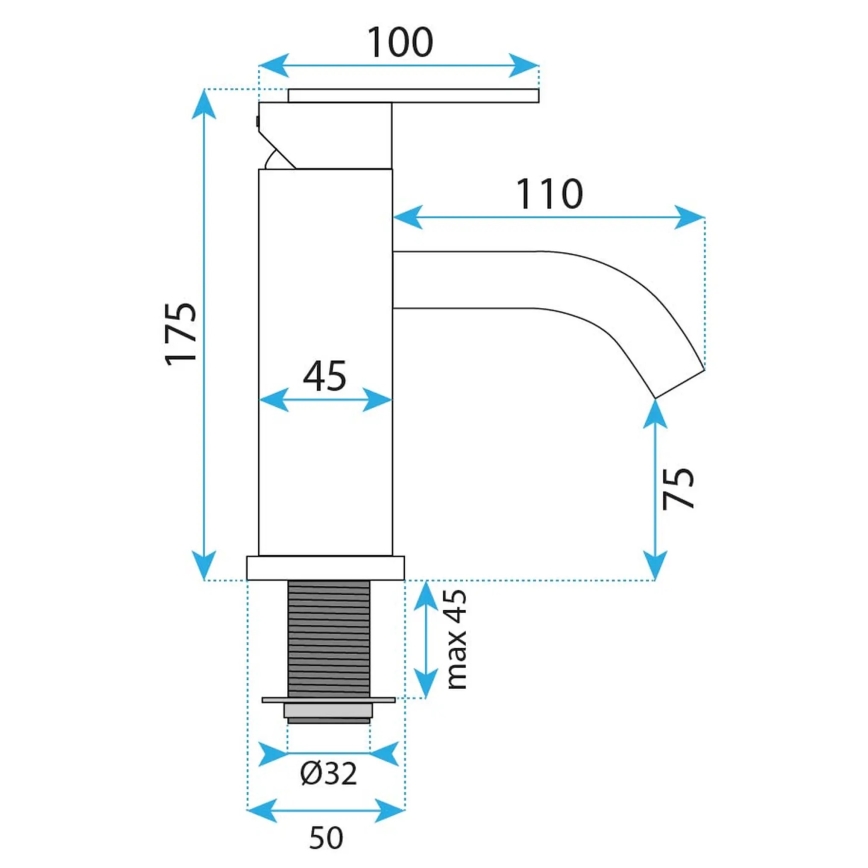REA-B6444 - Bateria umywalkowa FOSTER 18,2 cm złota