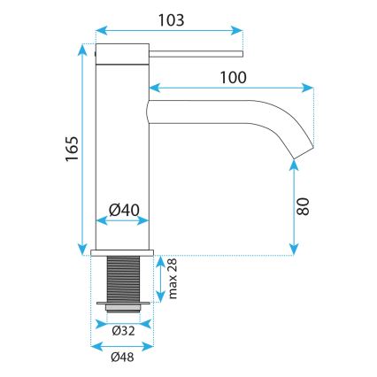 REA-B6531 - Bateria umywalkowa RIVO 16,5 cm czarna