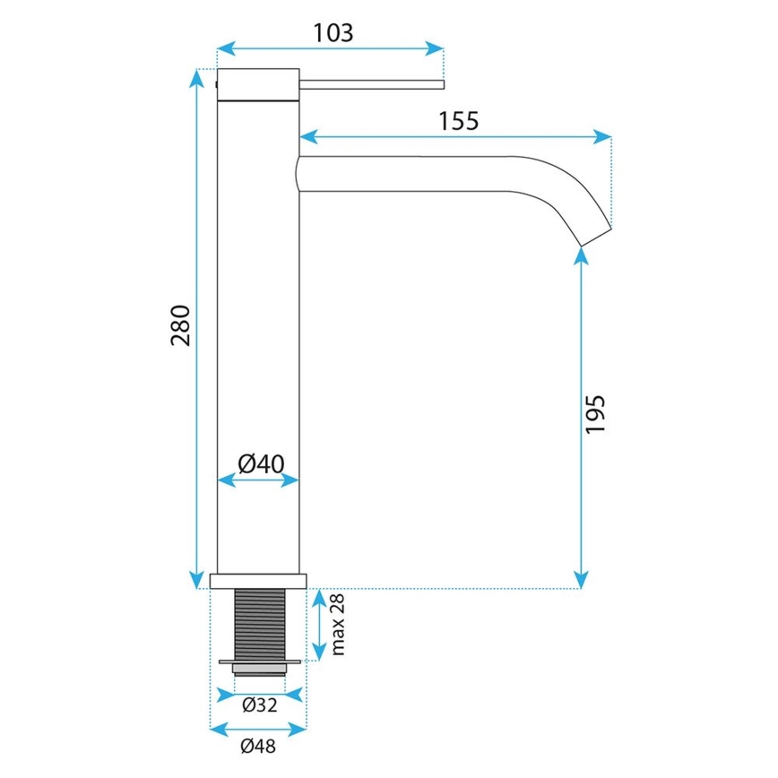 REA-B6538 - Bateria umywalkowa RIVO 28 cm nikiel
