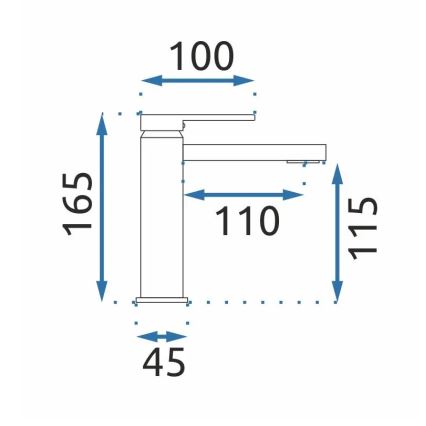 REA-B6555 - Bateria umywalkowa VERSO 16,5 cm szczotkowane złoto