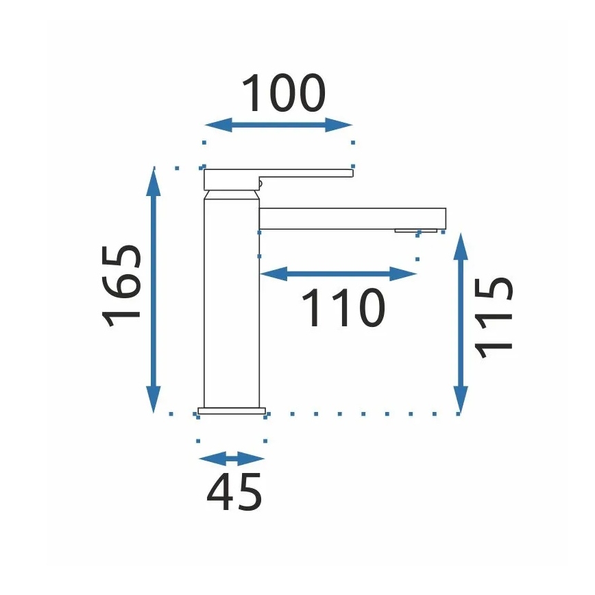 REA-B6555 - Bateria umywalkowa VERSO 16,5 cm szczotkowane złoto