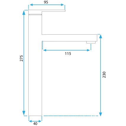 REA-B6562 - Bateria umywalkowa PIXEL 27,5 cm, chrom błyszczący