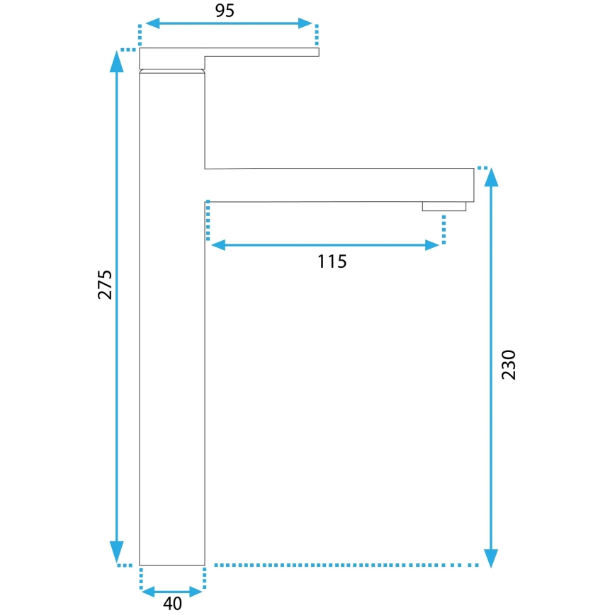 REA-B6562 - Bateria umywalkowa PIXEL 27,5 cm, chrom błyszczący