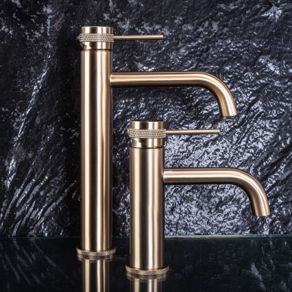 REA-B6896 - Bateria umywalkowa LUNGO 28 cm szczotkowane złoto