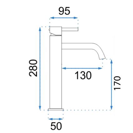 REA-B6896 - Bateria umywalkowa LUNGO 28 cm szczotkowane złoto
